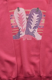 PS VINTAGE '90s Cowgirl Boots Crew Neck Sweatshirt
