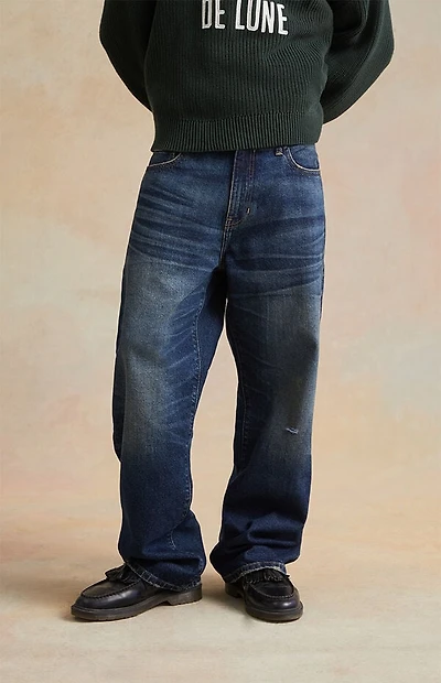 RARE DNM EDIT Dark Indigo Distressed Baggy Jeans
