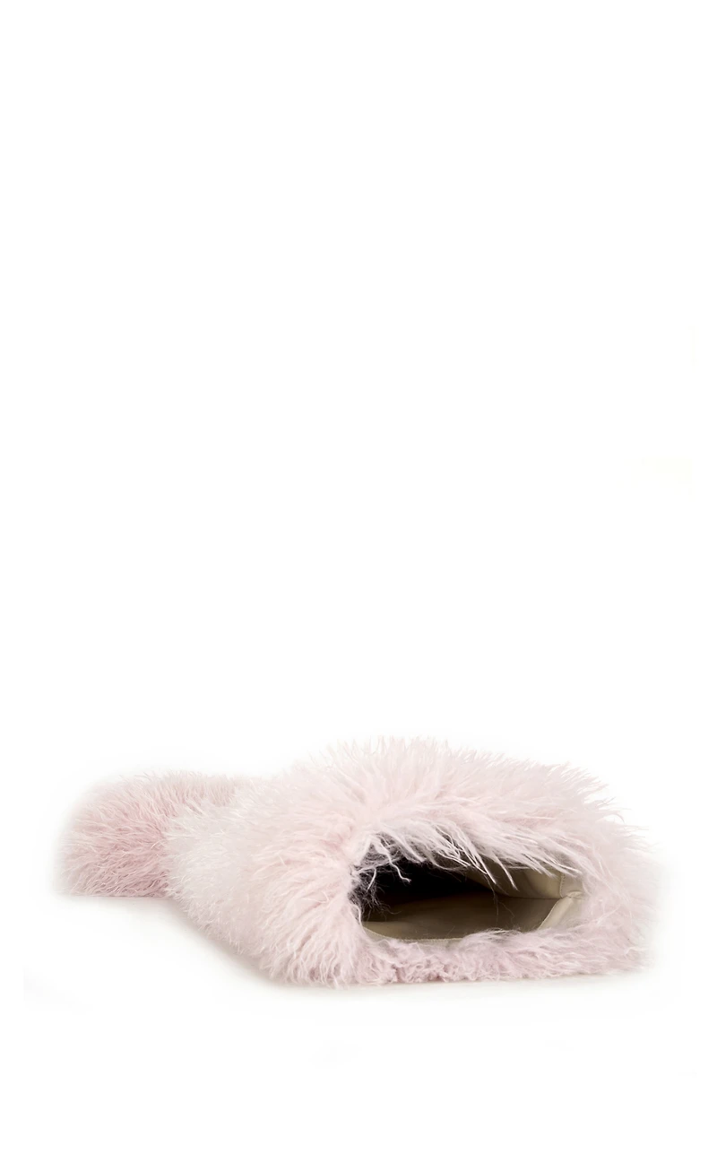 AZALEA WANG Women's Templeton Pink Shaggy Faux Fur Boots