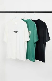 Pacsun 3 Pack Solid Color Embroidered T-Shirts