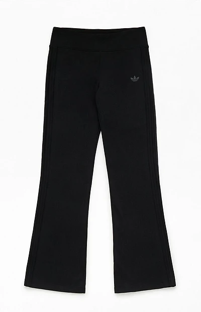 adidas Kids Black 3 Stripe Flare Pants