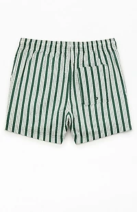 Pacsun Green Beach Striped 4.5 Swim Trunks