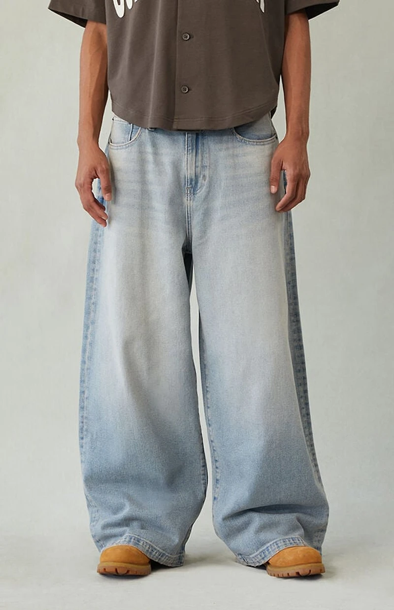 Pacsun Ryder Ultra Baggy Jeans Light Blue Tint