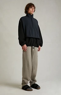 Fear of God ESSENTIALS Black Nylon Fleece Mock Neck Sweatshirt