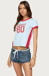 Edikted Eighty Polka Dot Contrast T-Shirt