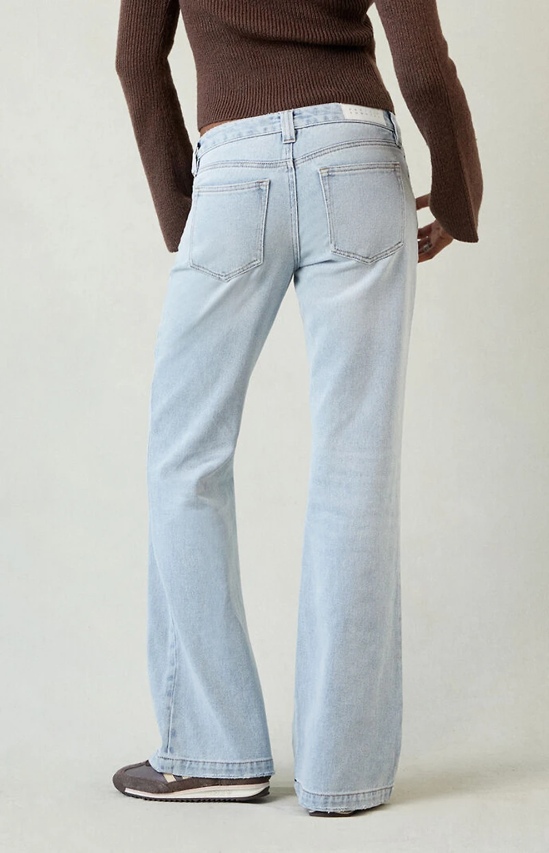 Pacsun Charlie Low Rise Baggy Bootcut Jeans Light Blue Wash