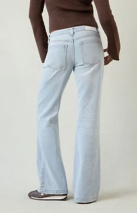 Pacsun Charlie Low Rise Baggy Bootcut Jeans Light Blue Wash