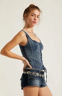 Third Charm Harlow Denim Lace Corset
