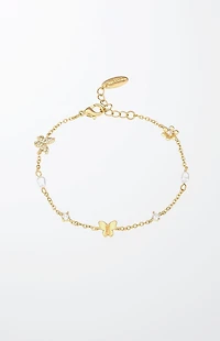 Ettika Butterflies & Pearls Bracelet