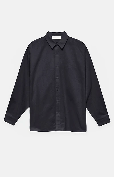 Fear of God ESSENTIALS Vintage Black Signature Button Up Long Sleeve Shirt