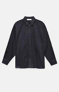 Fear of God ESSENTIALS Vintage Black Signature Button Up Long Sleeve Shirt