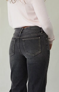 Pacsun Jordyn Low Rise Straight Leg Jeans Contrast Stitch Black