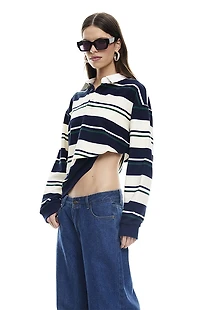 LIONESS Striped Preppy Jersey Long Sleeve Top