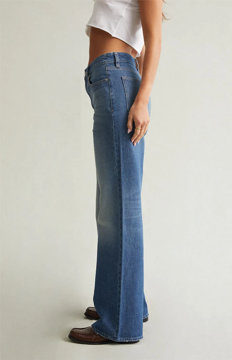Pacsun Madison High Waisted Girlfriend Jeans Stretch Medium Blue