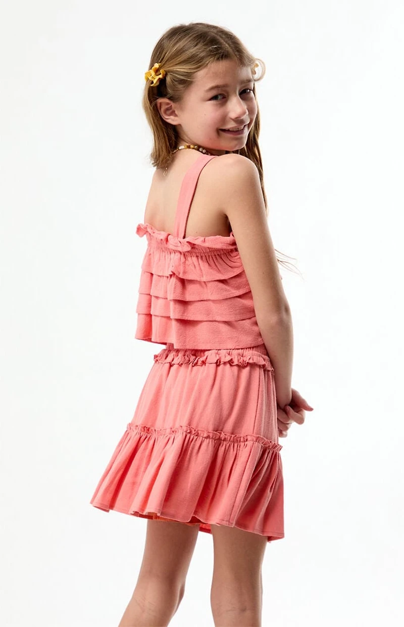 Pacsun Kids Coral Ruffle Tank Top