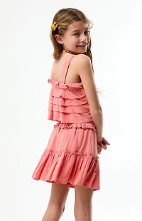 Pacsun Kids Coral Ruffle Tank Top