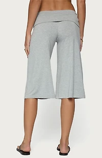 Edikted Shirly Wide Leg Foldover Capri Pants