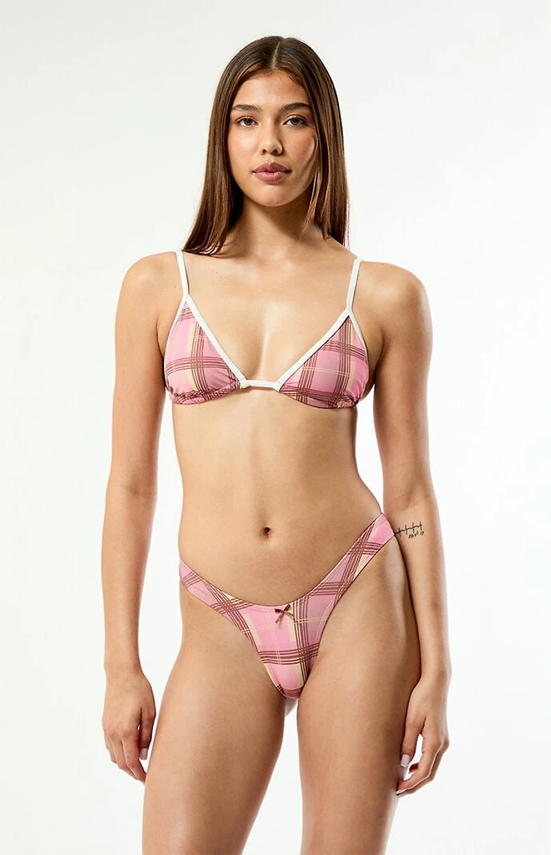 Snorkelbear Plaid Angel Triangle Bikini Top