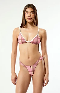 Snorkelbear Plaid Angel Triangle Bikini Top