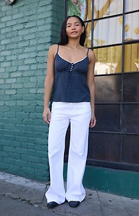 John Galt Navy Polka Dot Tiffany Tank Top