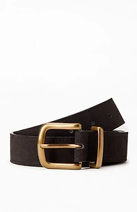 John Galt Faux Leather Gold Buckle Belt