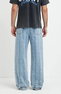 Pacsun Blake Extreme Baggy Jeans Graphic Light Blue
