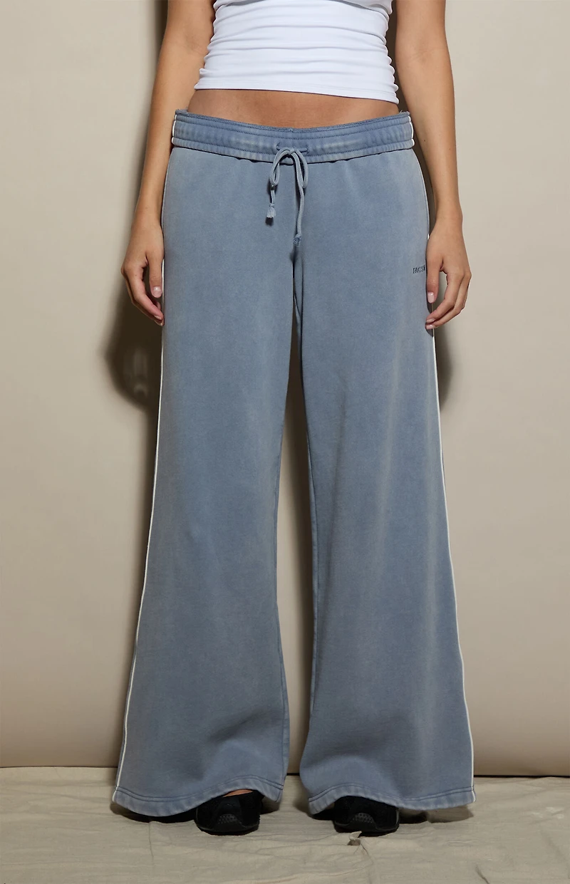 Pacsun Blue Contrast Piping Ultra Soft Fleece Baggy Sweatpants