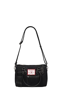 True Religion Black Denim Heritage Satchel Bag