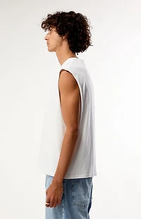 Pacsun White Cut Off Muscle T-Shirt