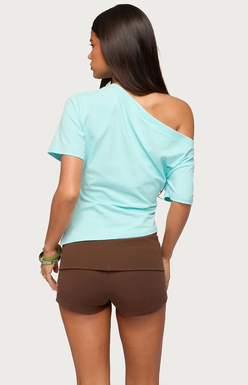 Edikted Mariee Asymmetric Off Shoulder Top