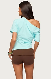 Edikted Mariee Asymmetric Off Shoulder Top