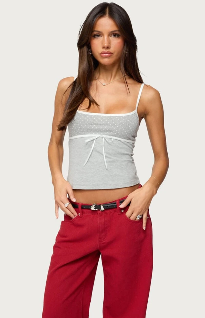 Edikted Rhoda Contrast Polka Dot Tank Top