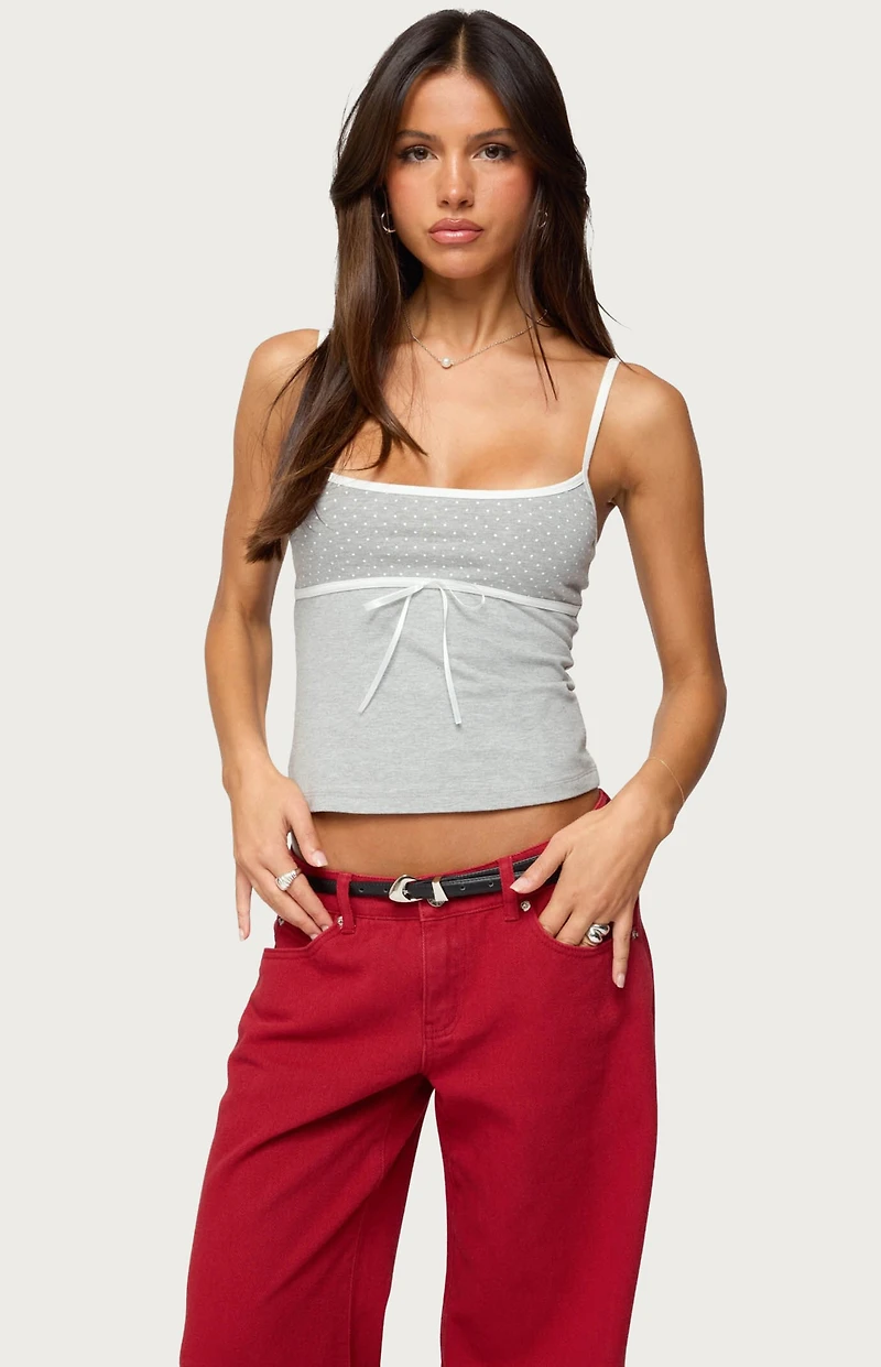 Edikted Rhoda Contrast Polka Dot Tank Top