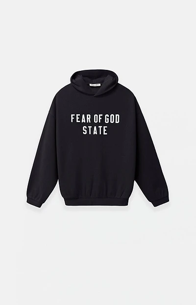 Fear of God ESSENTIALS Kids Jet Black '90s Fit Fleece Hoodie