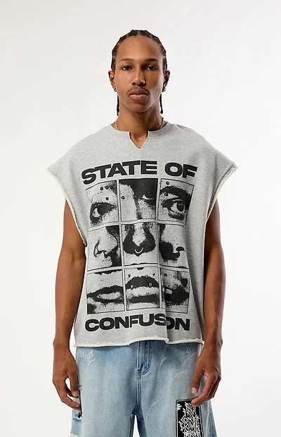 Pacsun State of Confusion Cut-Off Muscle Sweatshirt