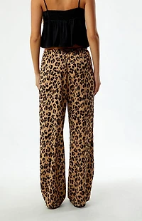 Pacsun Leopard Pull-On Wide Leg Pants