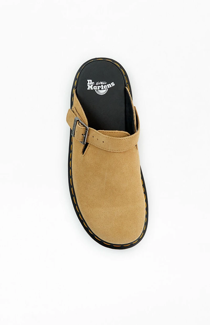 Dr Martens Tan Zebzag Suede Slingback Platform Mules
