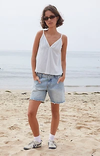 John Galt Light Blue Tiffany Contrast Tank Top