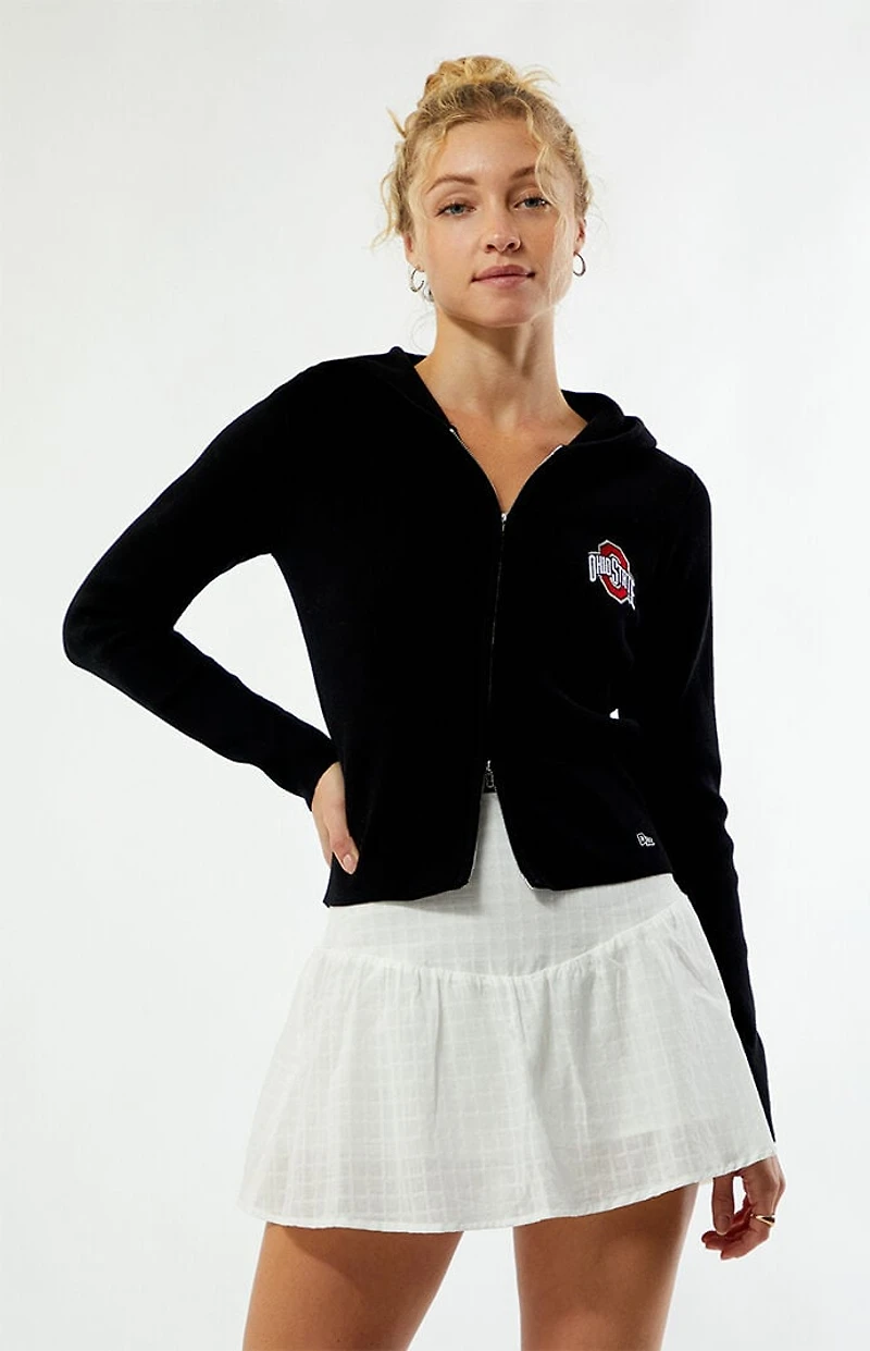 HYPE & VICE Ohio State Buckeyes Ribbed Zip Up Hoodie