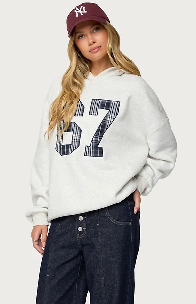 Edikted Gali Plaid 67 Oversized Hoodie