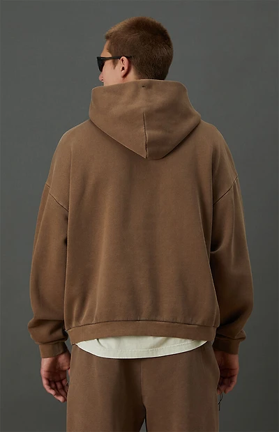 A.R.C. Brown Vintage Wash Heavyweight Fleece Hoodie