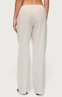 Edikted Embroidered Polka Dot Sheer Cotton Pants