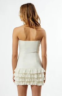 Your Favorite Ruffle Strapless Mini Dress
