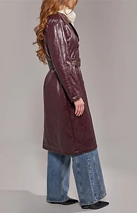 AZALEA WANG Vivenne Merlot Trench Coat