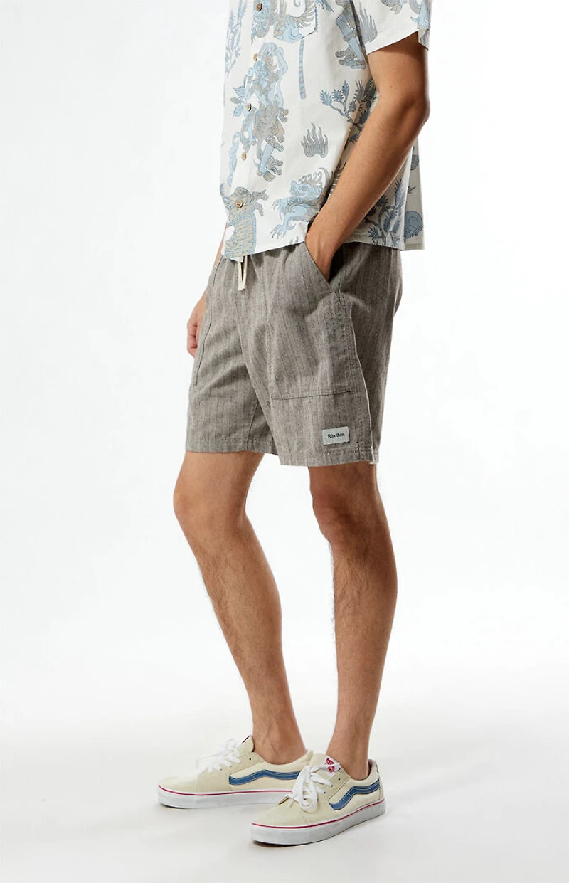 Rhythm Linen Stripe Fatigue Jam Shorts