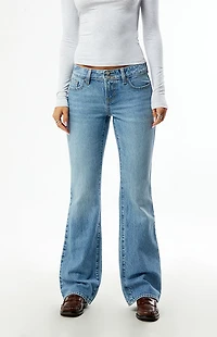 Pacsun Jade Low Rise Bootcut Jeans Double Button Light Blue