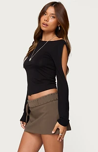 Edikted Cade Cut Out Sleeves Boat Neck Top