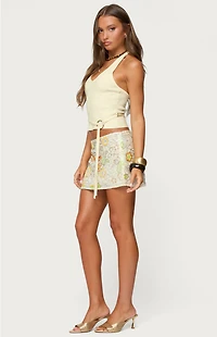 Edikted Floral Bead & Sequin Mini Skirt