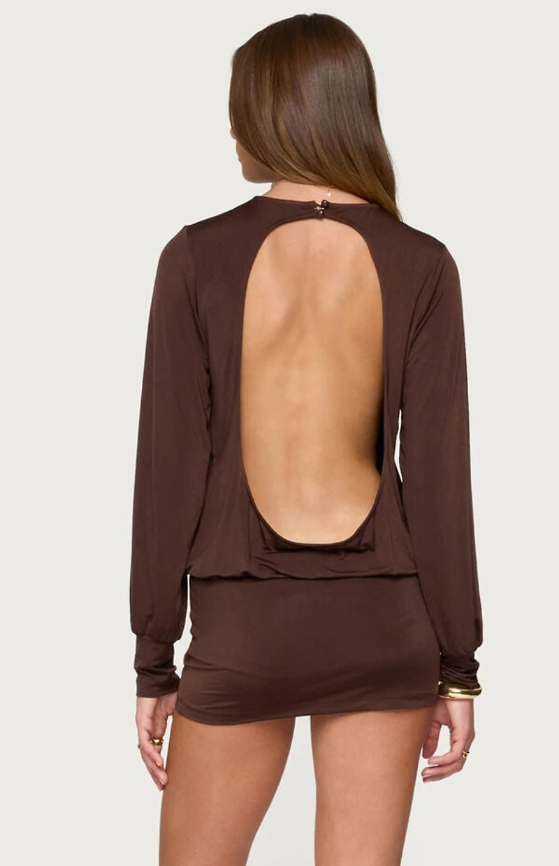 Edikted Guilia Backless Long Sleeve Romper