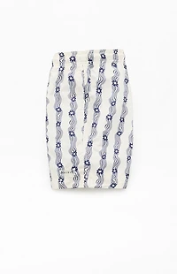 Pacsun Blue Flower Stripe 4.5" Swim Trunks